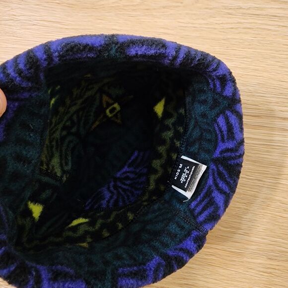 Patagonia Vintage 90’s Kids Size Medium Beanie Hat Fleece Cap Youth Retro Aztec - Picture 3 of 8
